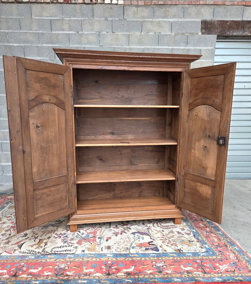 Moulded Oak Wardrobe, Louis XIV Style, 18th Century.-photo-1