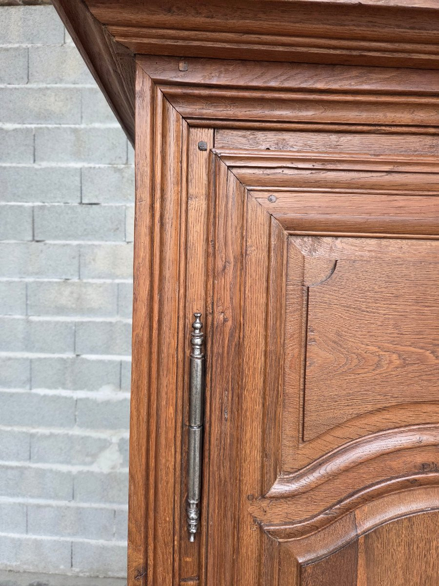 Moulded Oak Wardrobe, Louis XIV Style, 18th Century.-photo-3