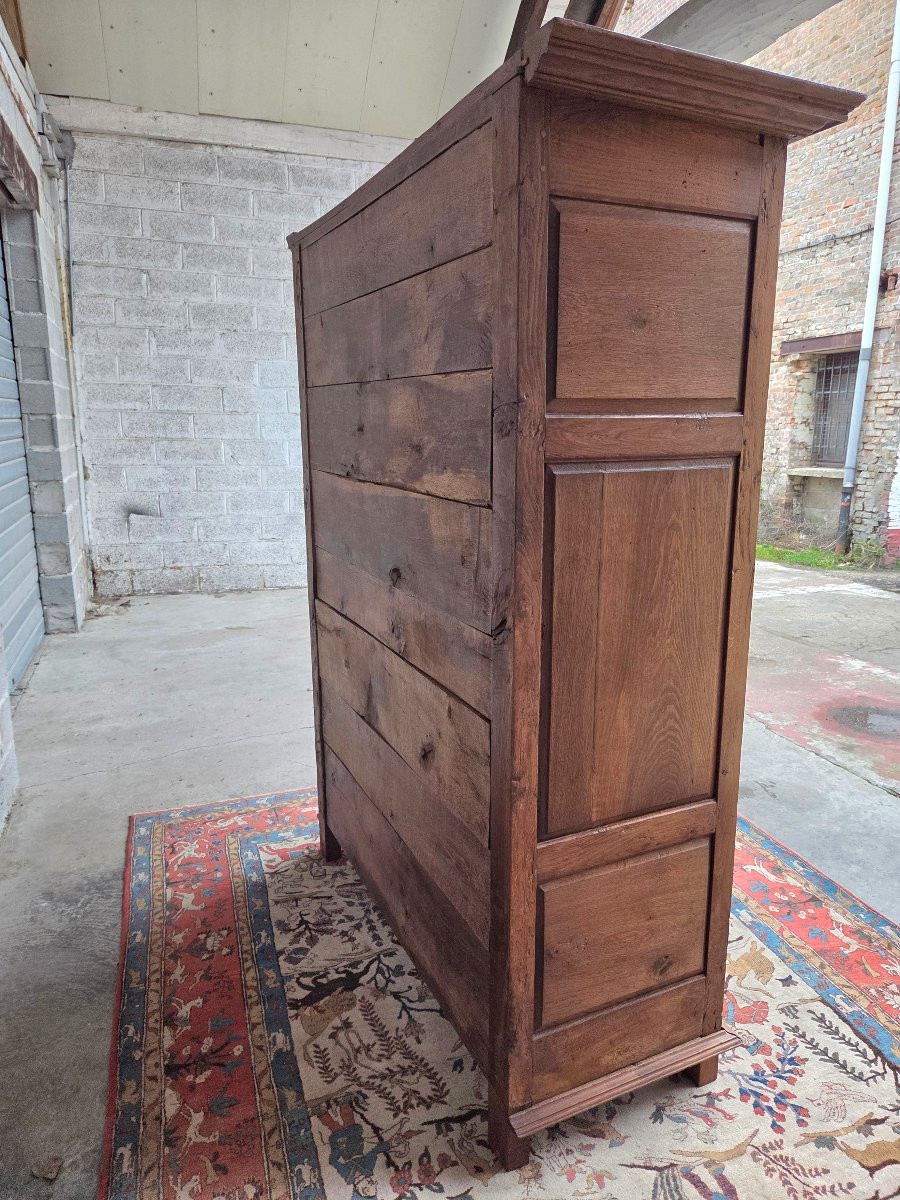 Moulded Oak Wardrobe, Louis XIV Style, 18th Century.-photo-4