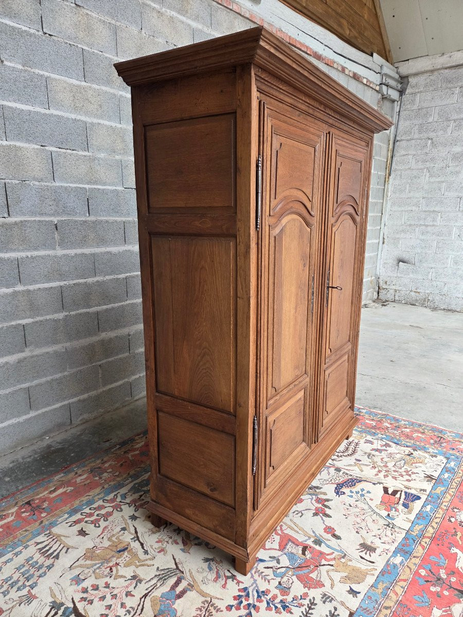 Moulded Oak Wardrobe, Louis XIV Style, 18th Century.-photo-5