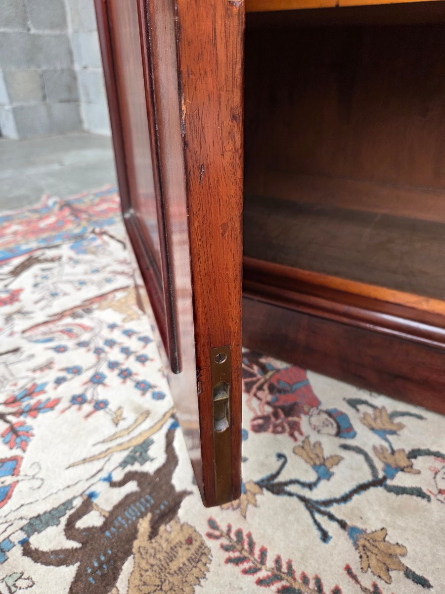 Napoleon III Bookcase In Flamed Mahogany, From The 19th Century. -photo-3