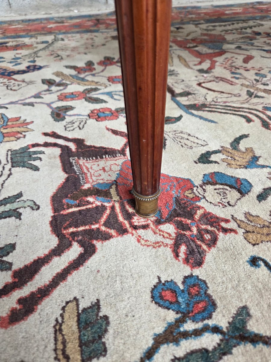 Table à jeux Louis XVI en acajou, plateau réversible, XIXᵉ siècle. -photo-5