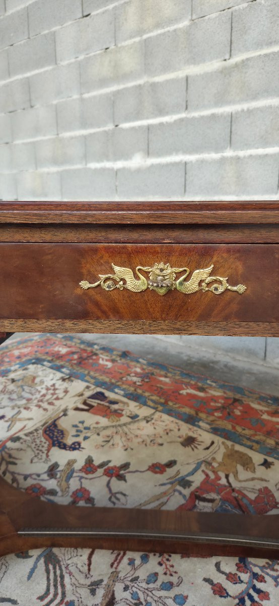 Double-sided Empire-style Mahogany Desk, 20th Century-photo-1