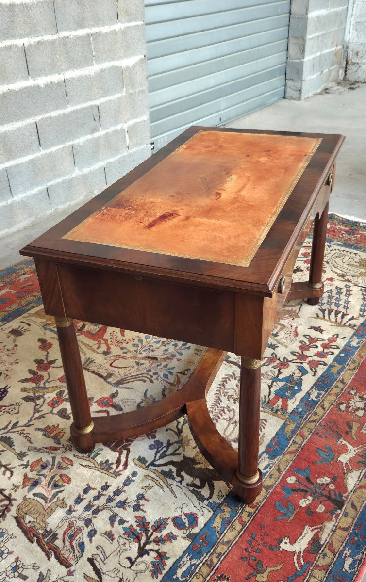 Double-sided Empire-style Mahogany Desk, 20th Century-photo-3