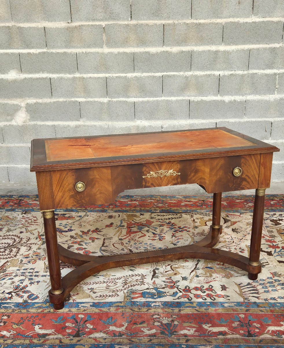 Double-sided Empire-style Mahogany Desk, 20th Century-photo-5