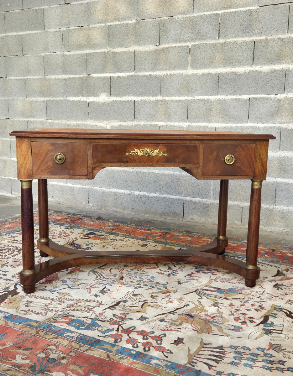 Double-sided Empire-style Mahogany Desk, 20th Century