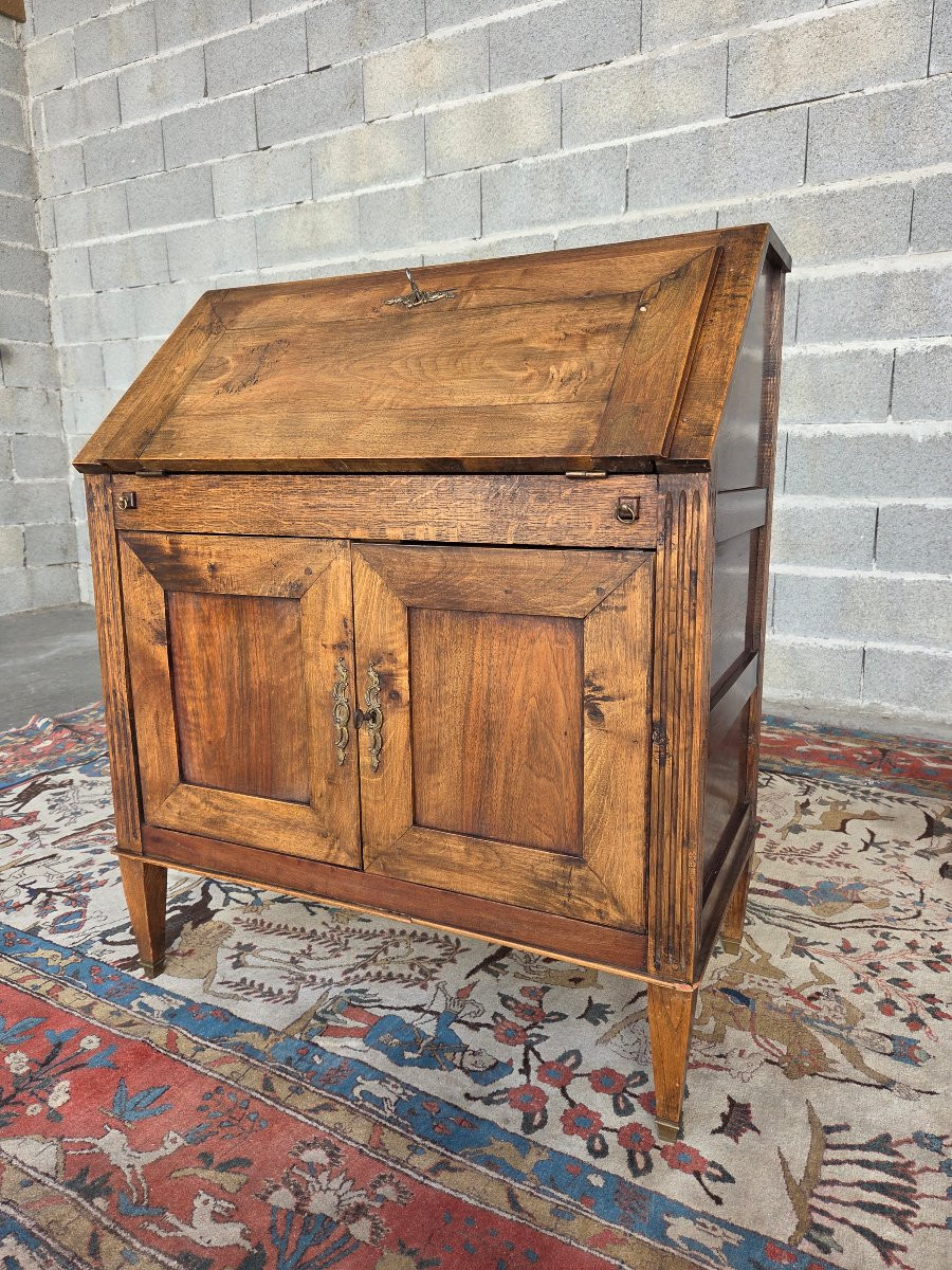 Louis XVI Style Walnut Slant-front Desk, 18th Century-photo-1