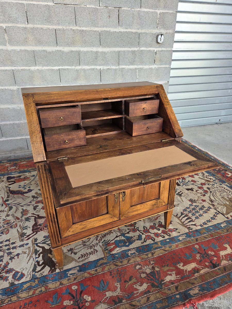 Louis XVI Style Walnut Slant-front Desk, 18th Century-photo-3