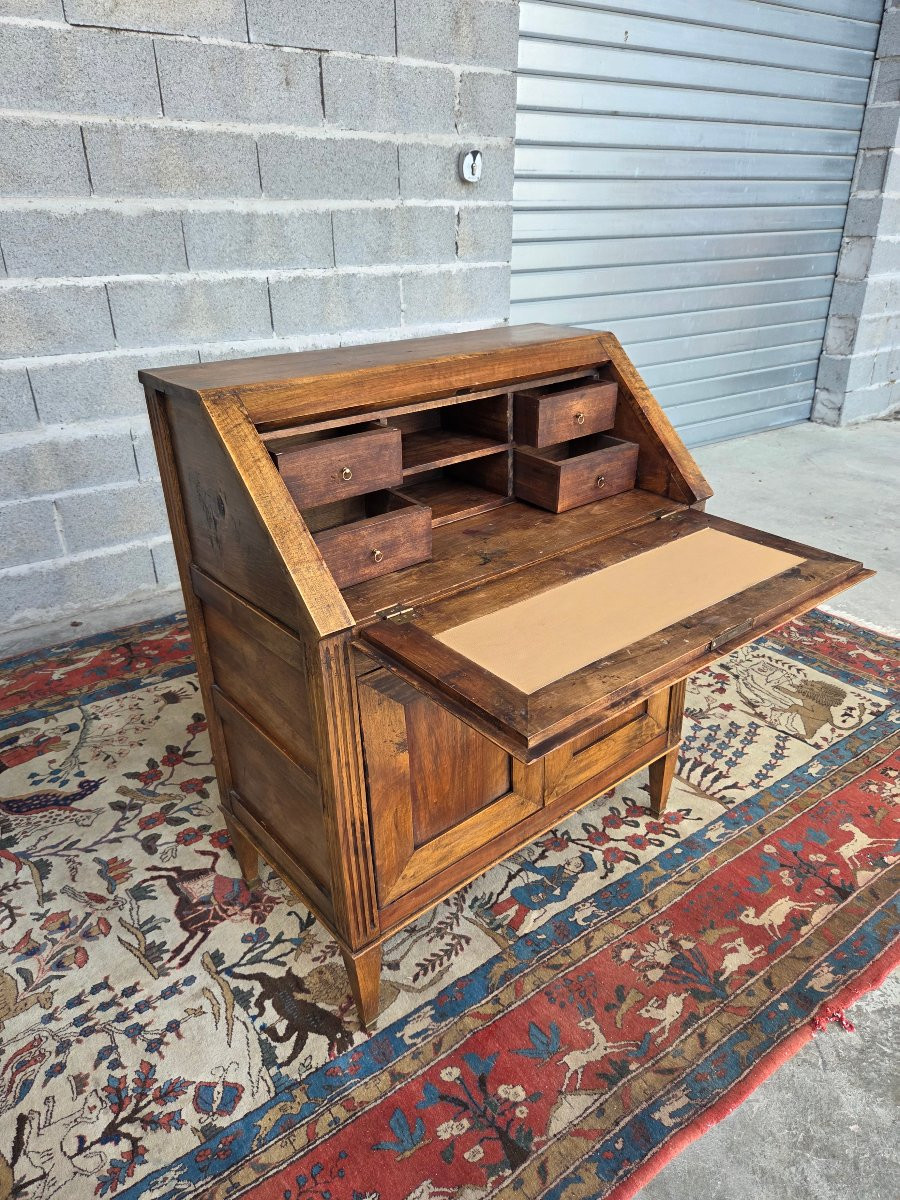 Louis XVI Style Walnut Slant-front Desk, 18th Century-photo-4