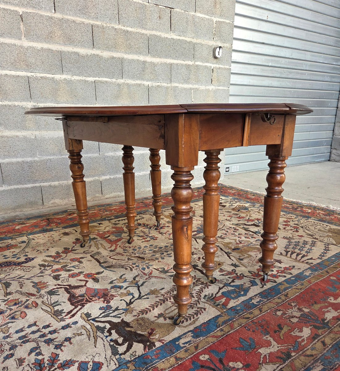 Six-legged Table, In Mahogany, 19th-century Restoration -photo-3