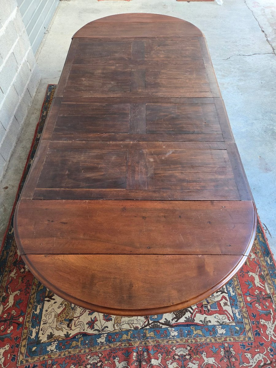 Six-legged Table, In Mahogany, 19th-century Restoration -photo-2