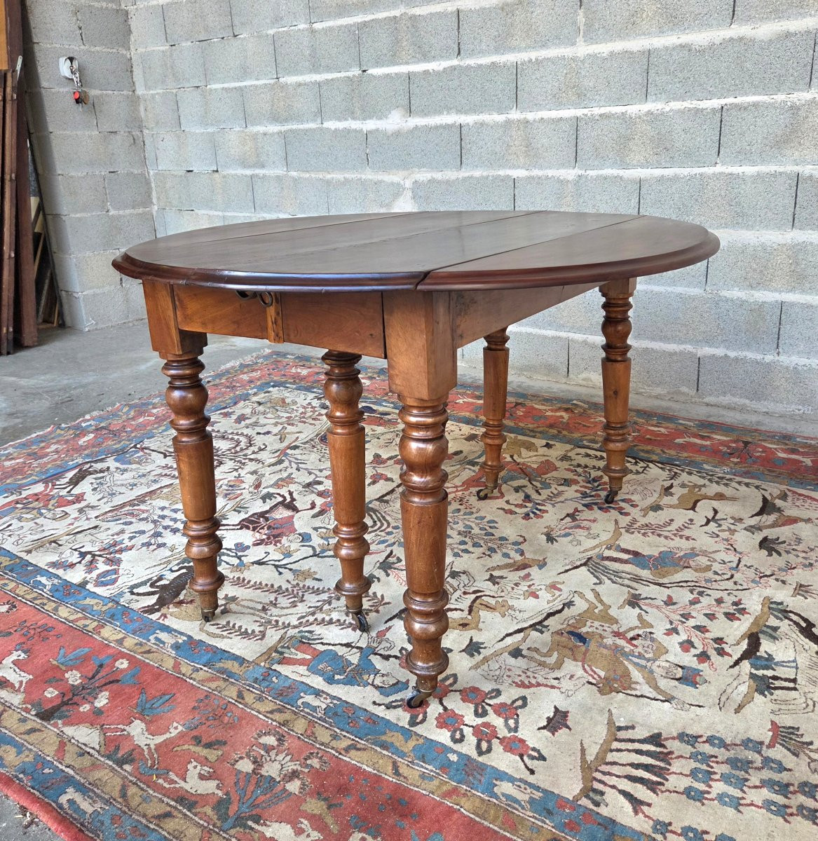 Six-legged Table, In Mahogany, 19th-century Restoration -photo-7