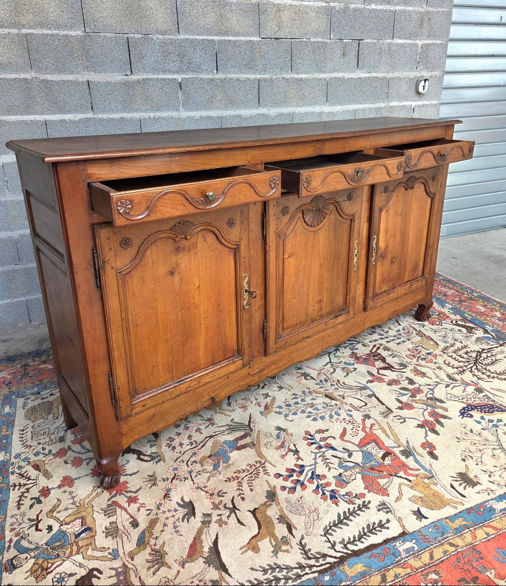 Enfilade Picarde dite de Vignacourt en merisier , Louis XV, d'époque XVIIIe siècle-photo-4