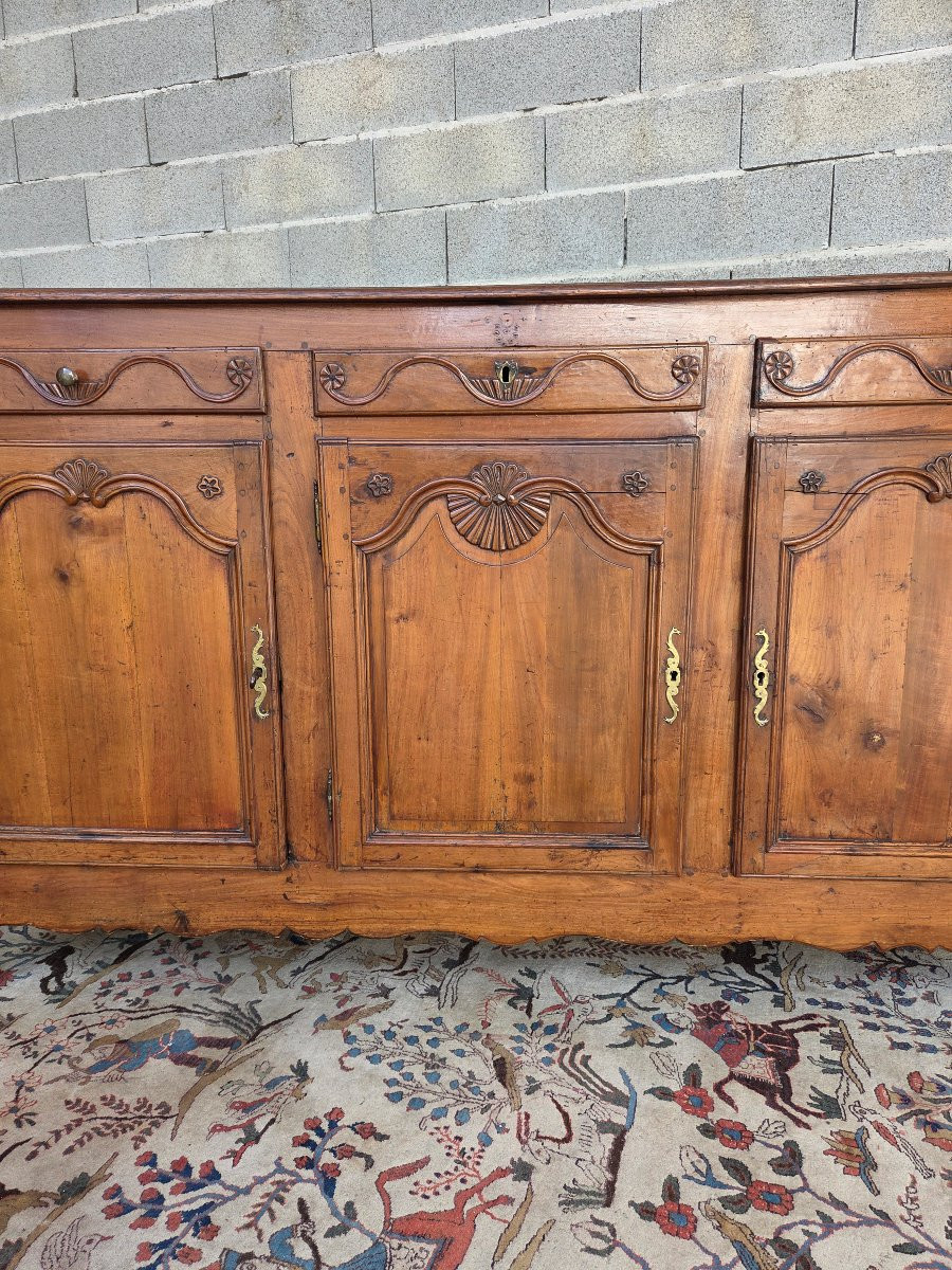 Enfilade Picarde dite de Vignacourt en merisier , Louis XV, d'époque XVIIIe siècle-photo-3