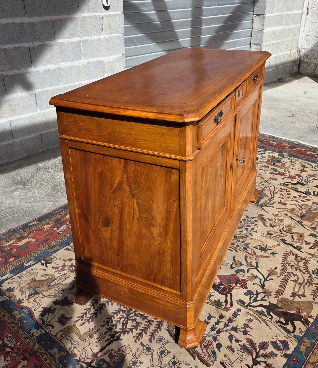 Buffet bas en merisier massif, trois tiroirs, Louis Philippe, Époque XIXᵉ .-photo-3