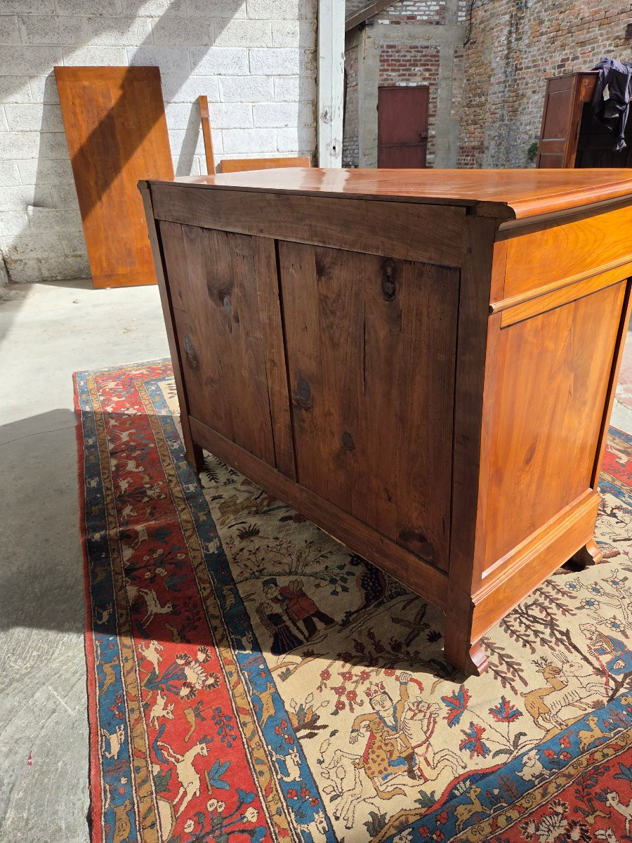 Buffet bas en merisier massif, trois tiroirs, Louis Philippe, Époque XIXᵉ .-photo-3