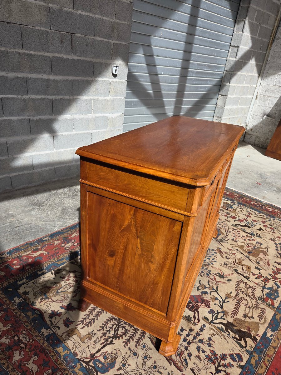 Buffet bas en merisier massif, trois tiroirs, Louis Philippe, Époque XIXᵉ .-photo-5