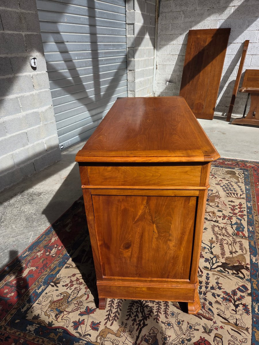 Buffet bas en merisier massif, trois tiroirs, Louis Philippe, Époque XIXᵉ .-photo-6