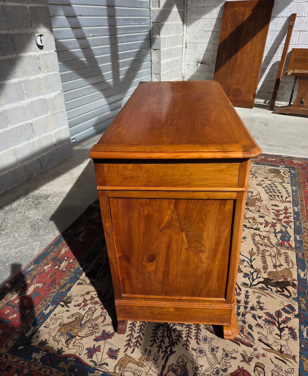 Buffet bas en merisier massif, trois tiroirs, Louis Philippe, Époque XIXᵉ .-photo-7