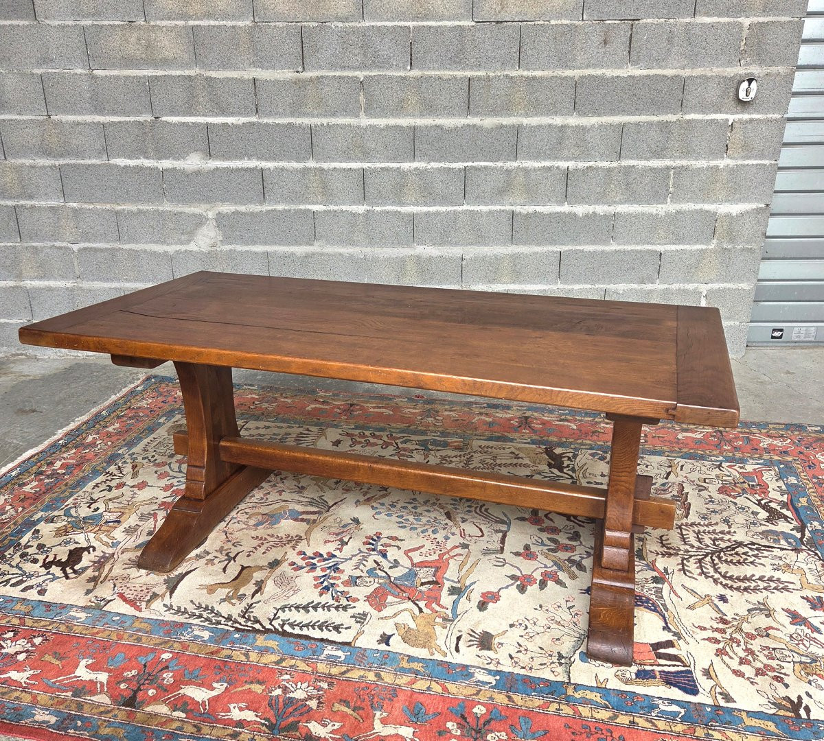 Solid Oak Extendable Table, Known As A Monastery Table, Louis III Style, 20th Century-photo-4