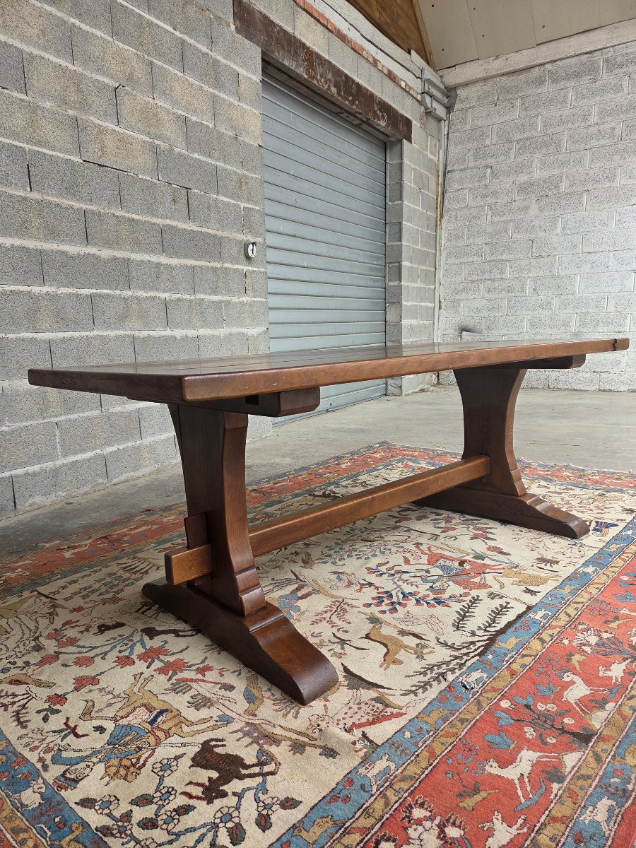 Solid Oak Extendable Table, Known As A Monastery Table, Louis III Style, 20th Century-photo-6
