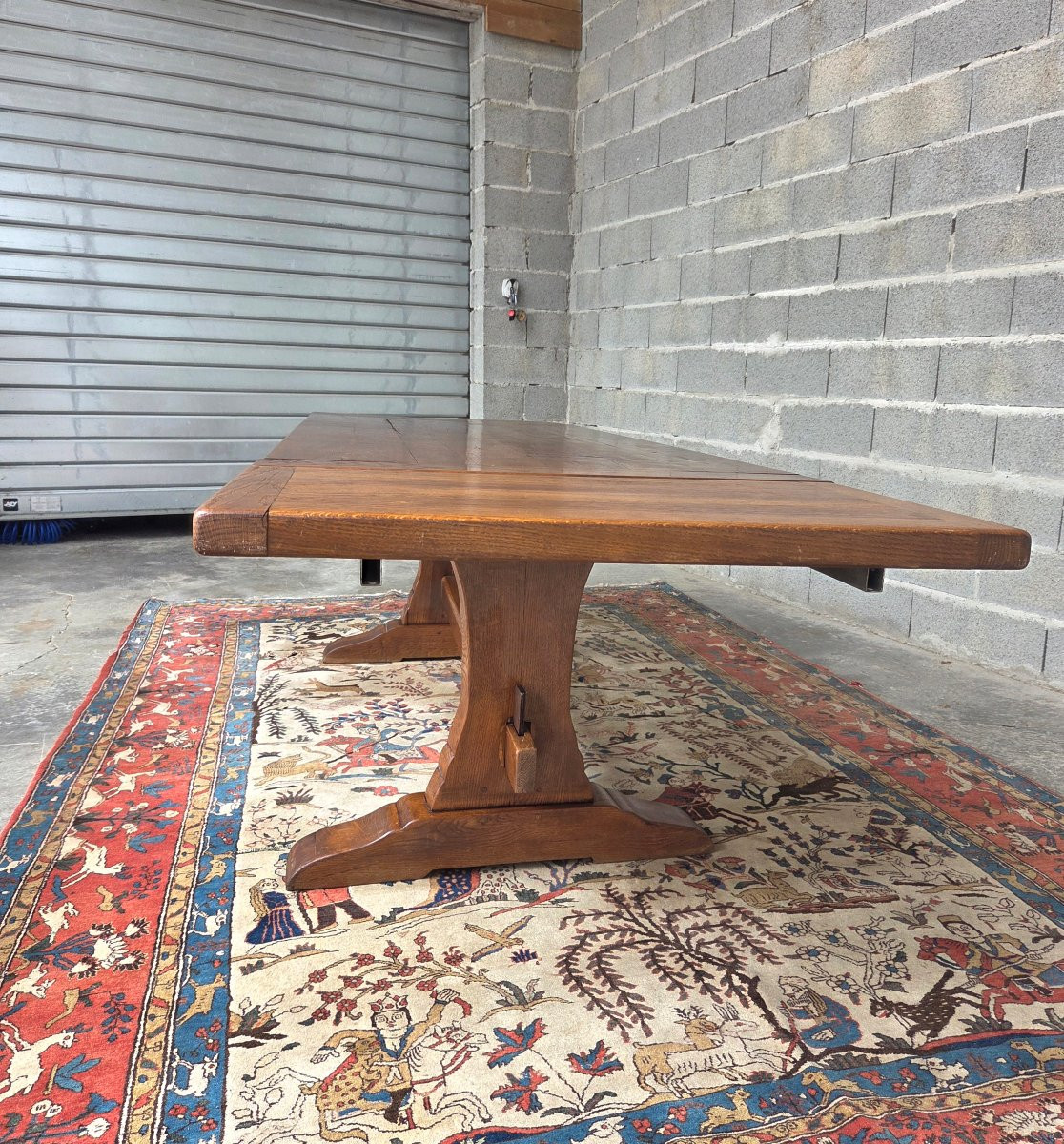 Solid Oak Extendable Table, Known As A Monastery Table, Louis III Style, 20th Century-photo-7