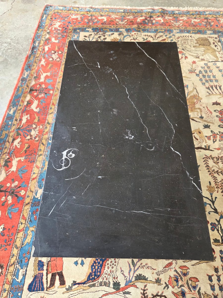 Mahogany Side Table, Black Marble Top, Empire, 19th Century-photo-6