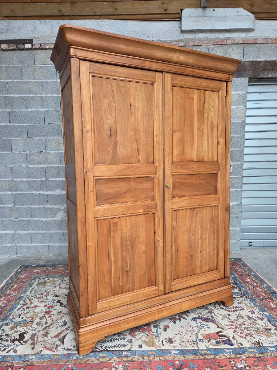 Louis Philippe Blond Cherrywood Armoire, 19th Century-photo-4