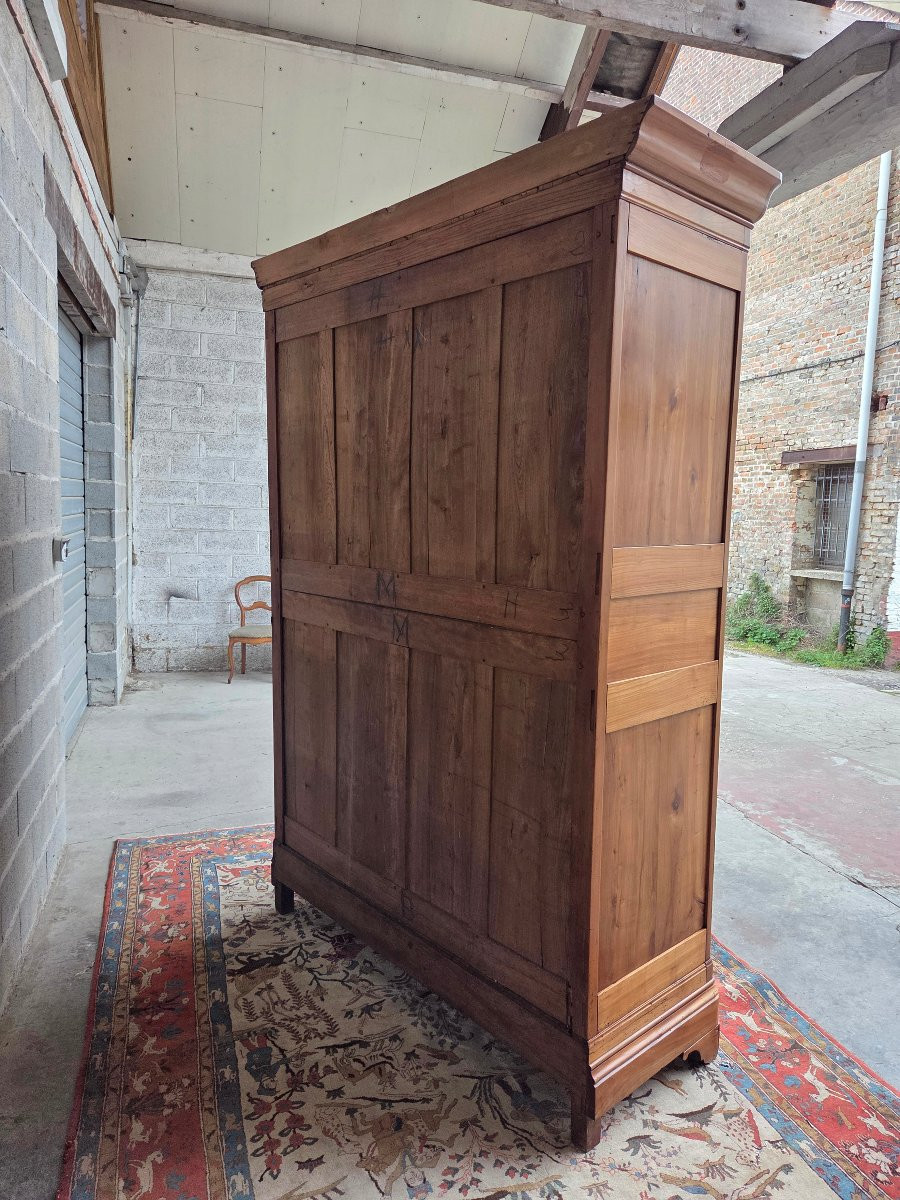 Louis Philippe Blond Cherrywood Armoire, 19th Century-photo-3