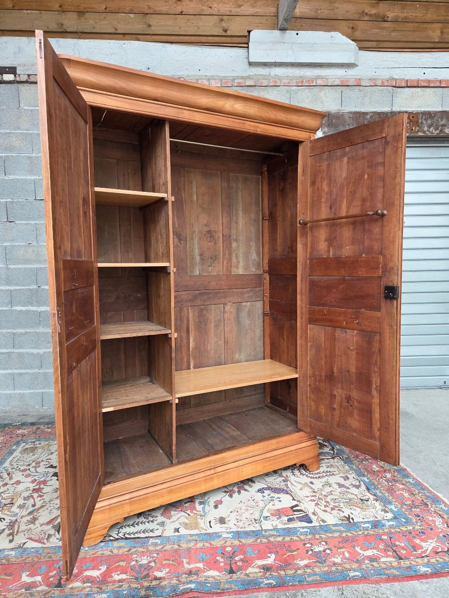 Louis Philippe Blond Cherrywood Armoire, 19th Century-photo-7