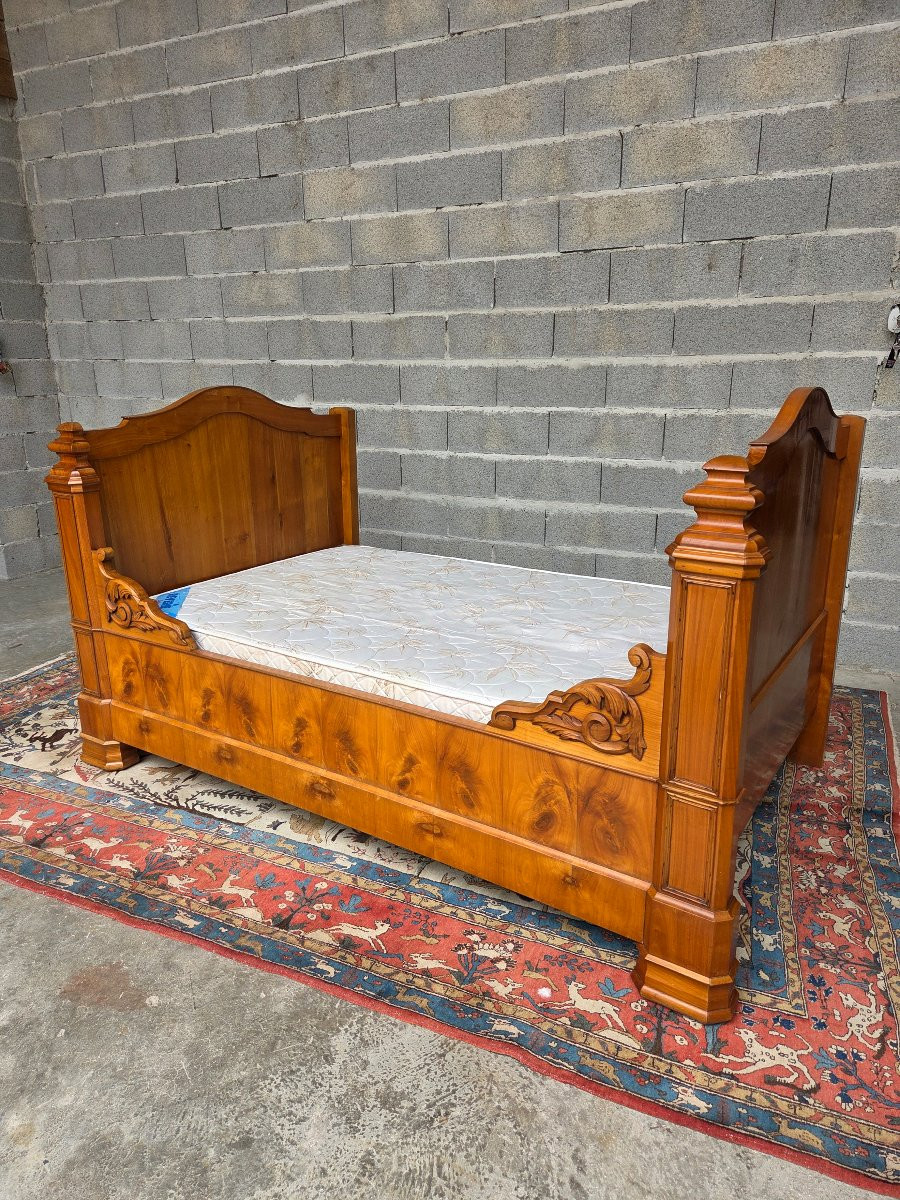 Lit en merisier blond, Louis-Philippe, d'époque XIXème -photo-7