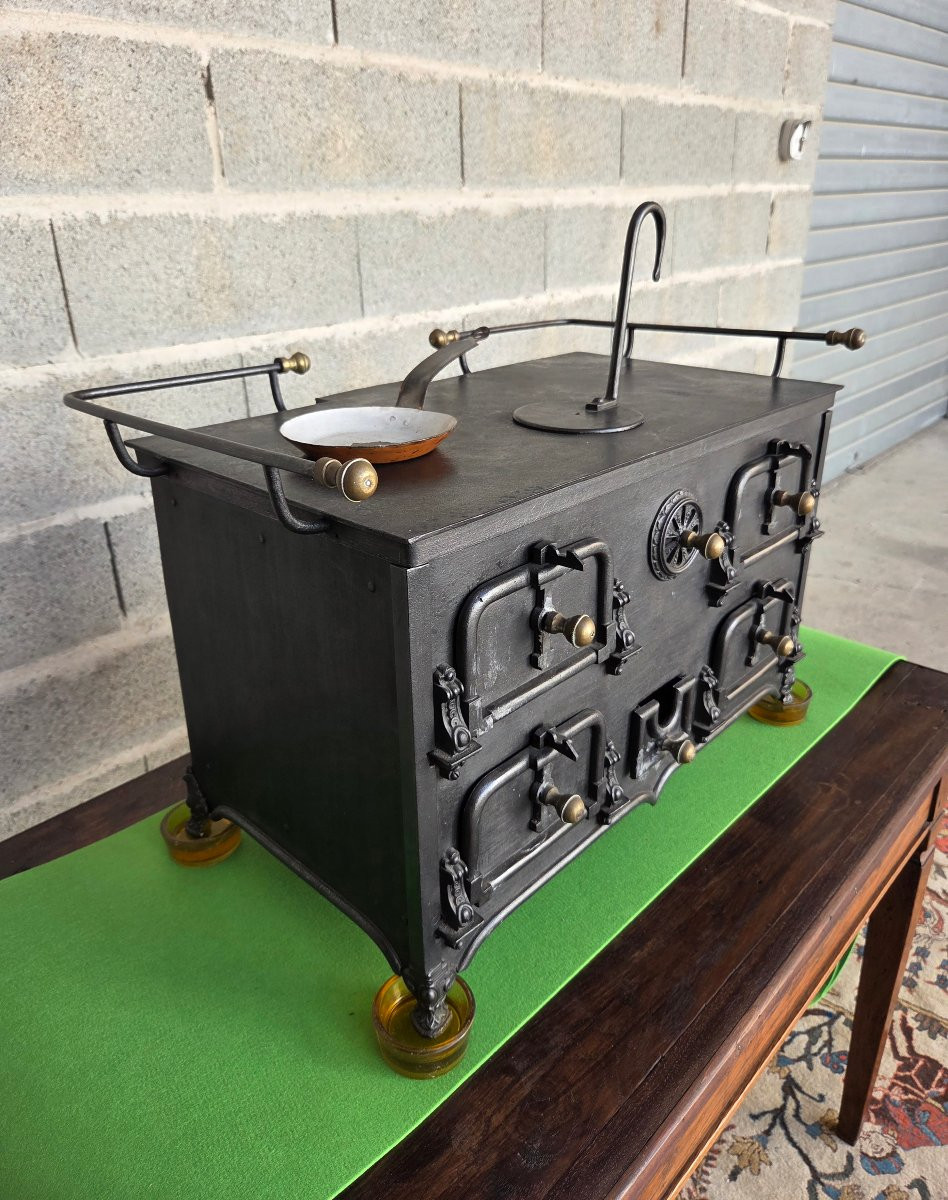 Napoleon III Miniature Cast-iron Stove, Late 19th Century-photo-5