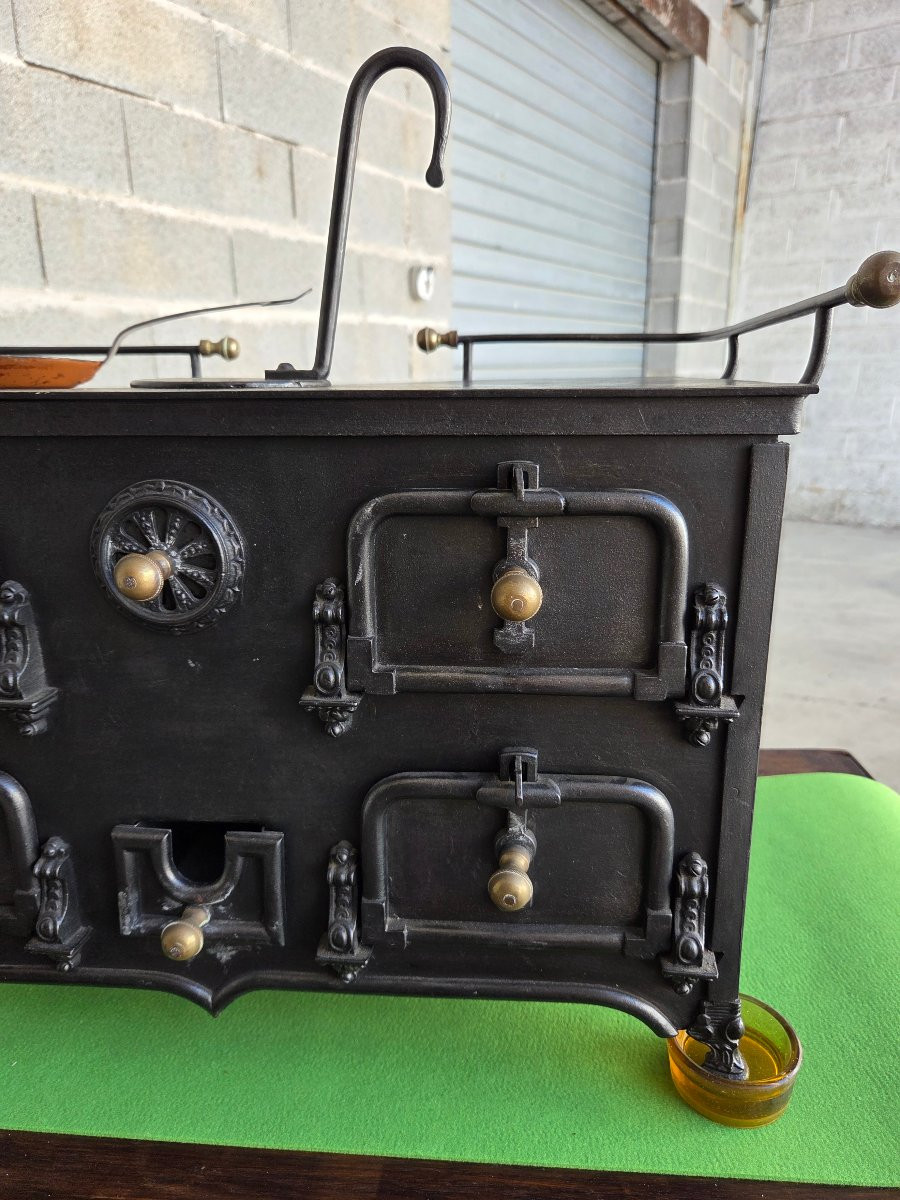 Napoleon III Miniature Cast-iron Stove, Late 19th Century-photo-7