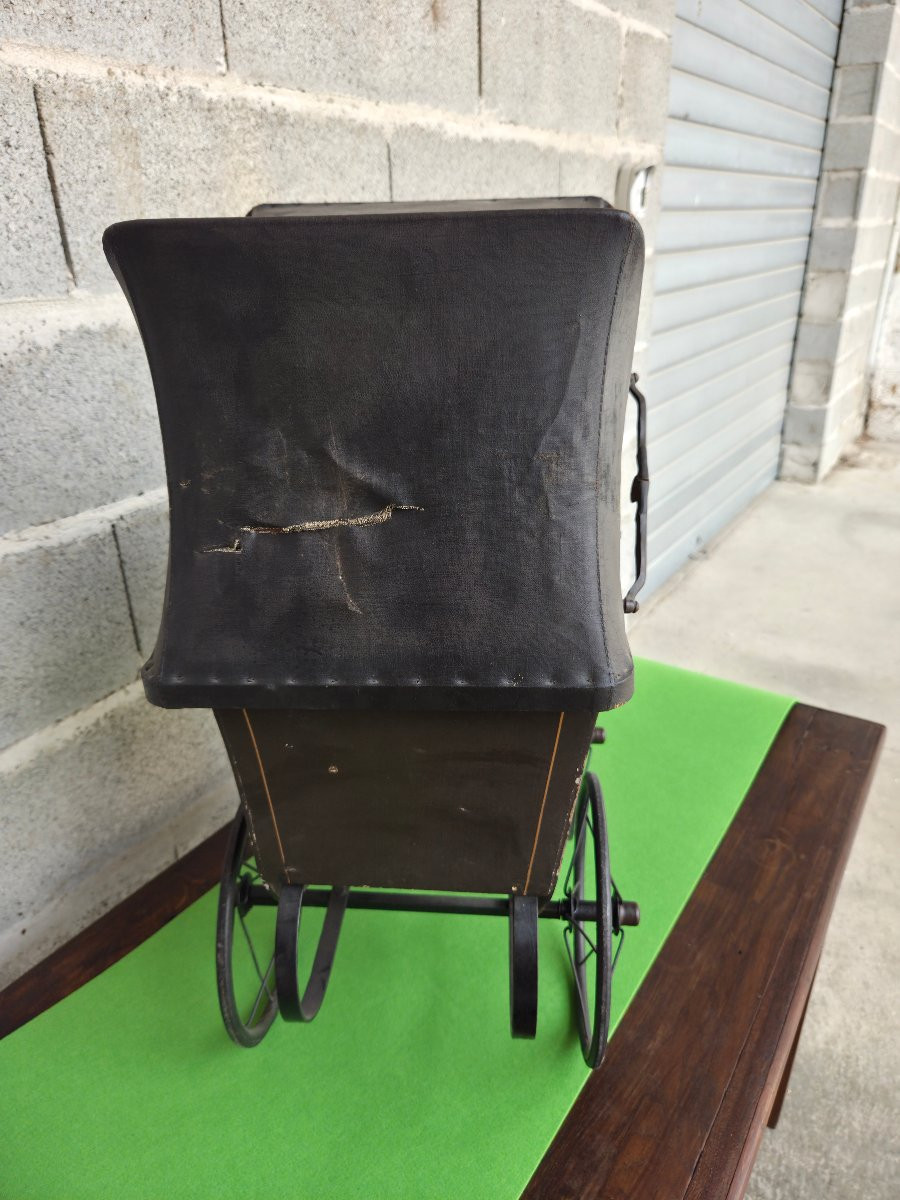 Antique Doll's Baby Carriage With Black Celluloid Bather - Circa 1930/1950-photo-6