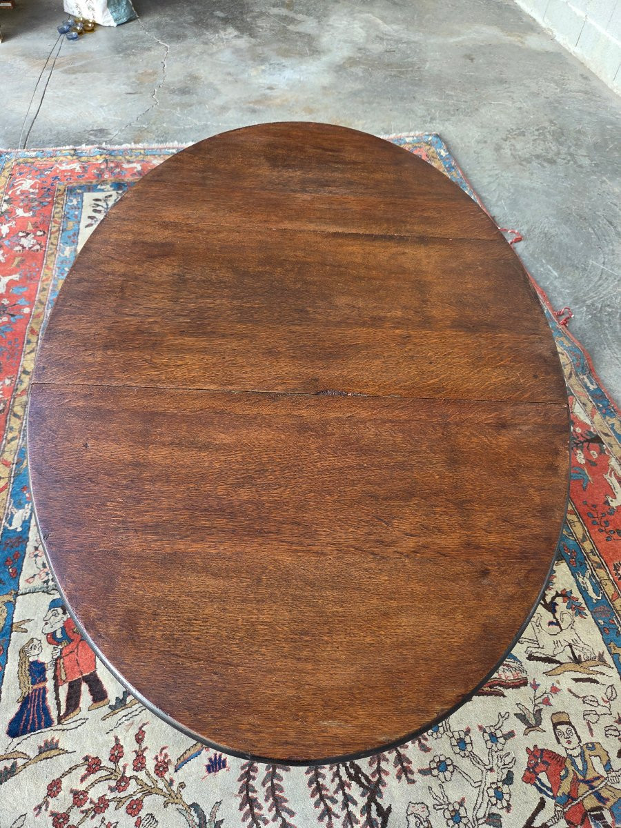 Table à abattants en chêne,  Louis XIII – Piètement à pieds torsadés, d'époque XXe-photo-1
