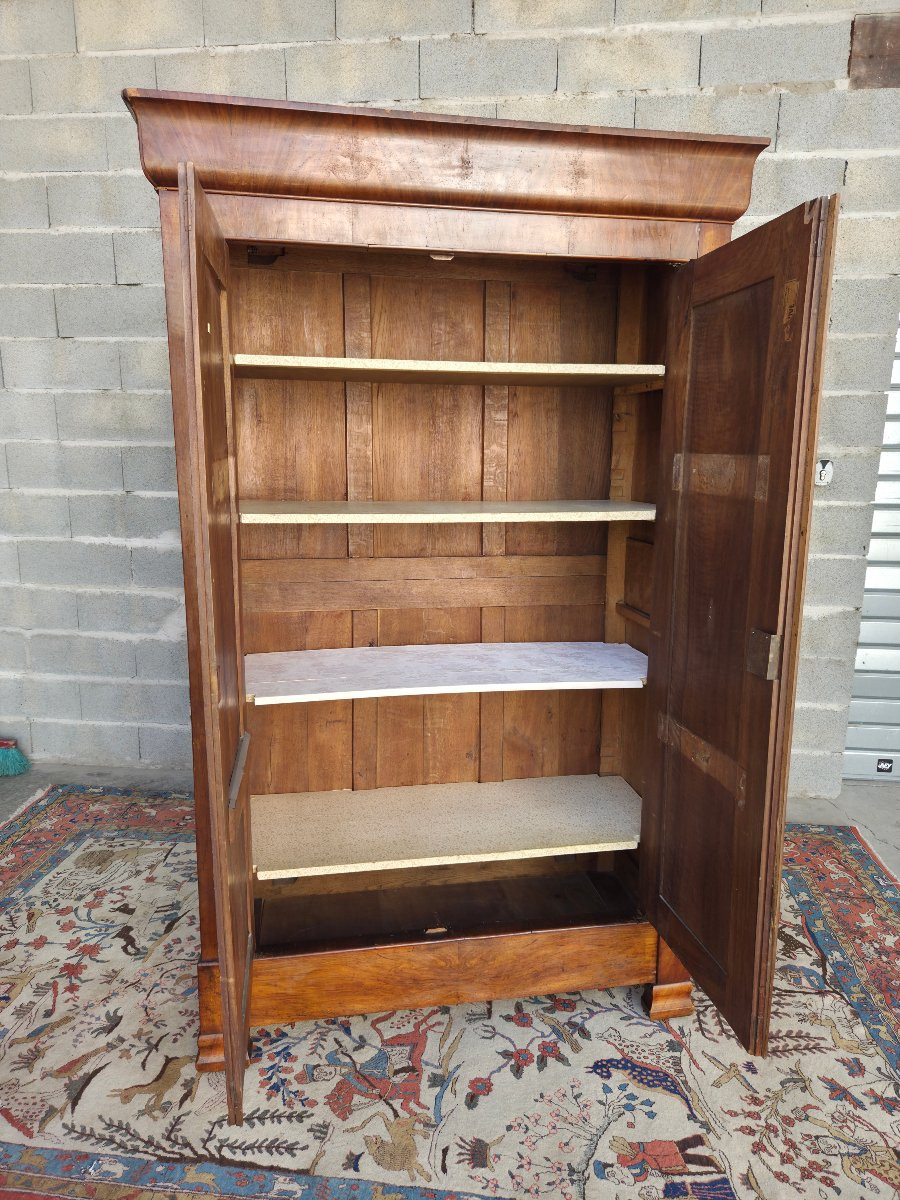 Louis-philippe Two-door Walnut Armoire, 19th Century-photo-1