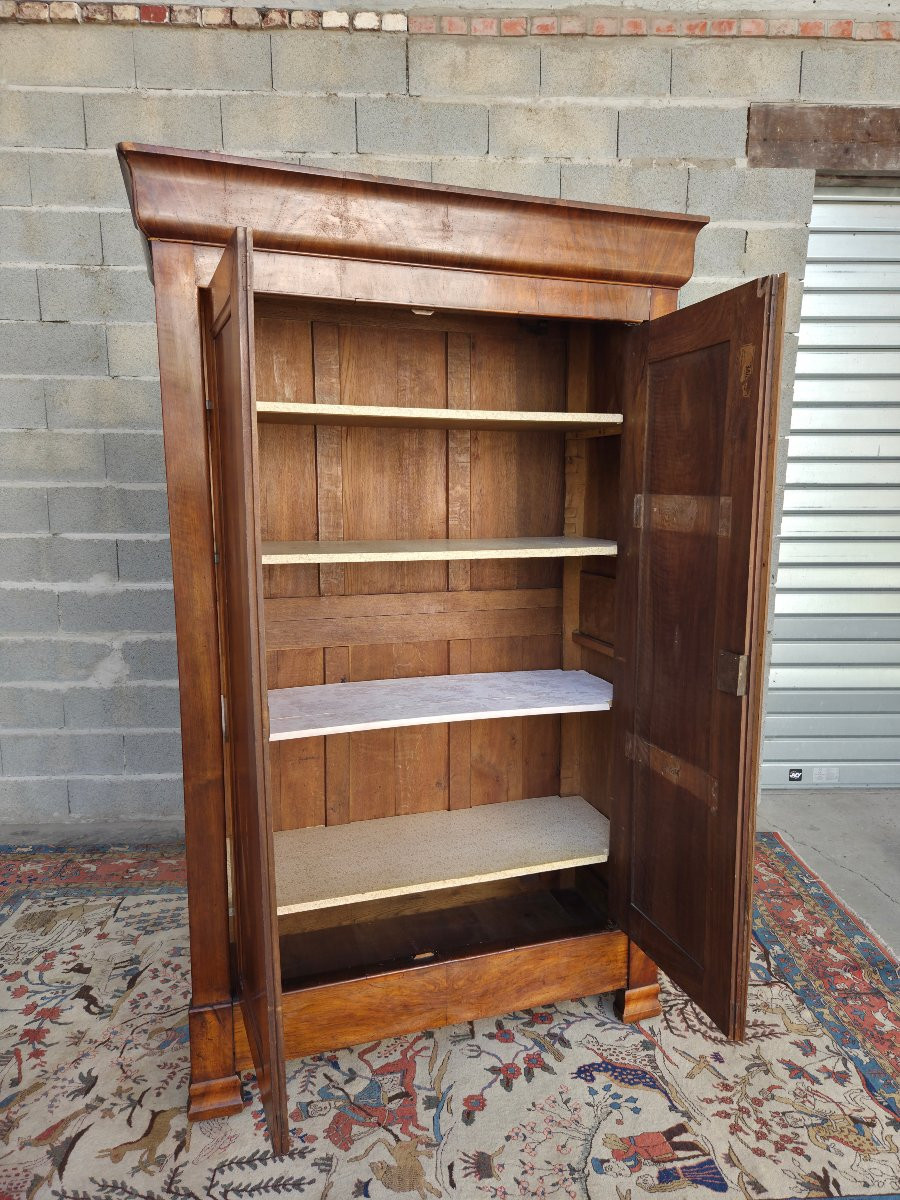 Louis-philippe Two-door Walnut Armoire, 19th Century-photo-2