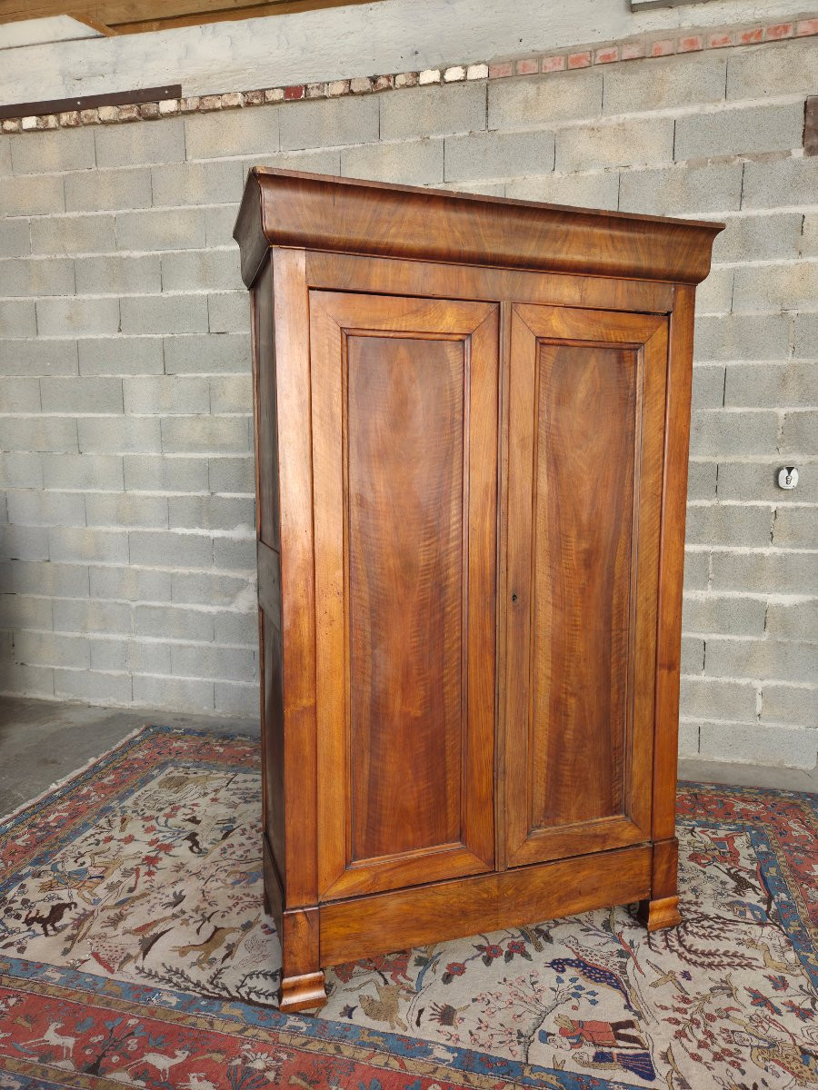 Louis-philippe Two-door Walnut Armoire, 19th Century-photo-7