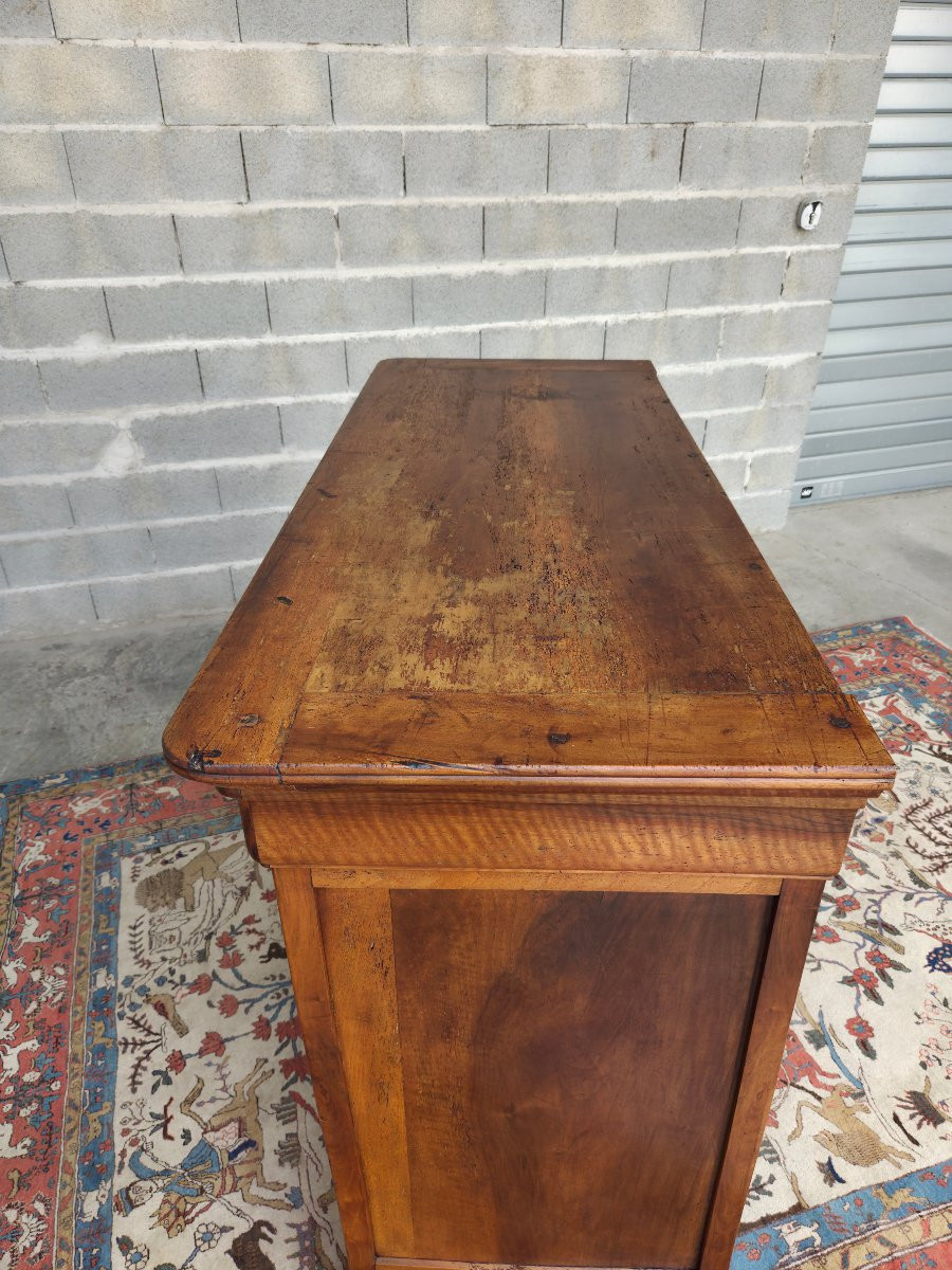 Solid Walnut Low Sideboard, Louis Philippe Style, 19th Century-photo-2