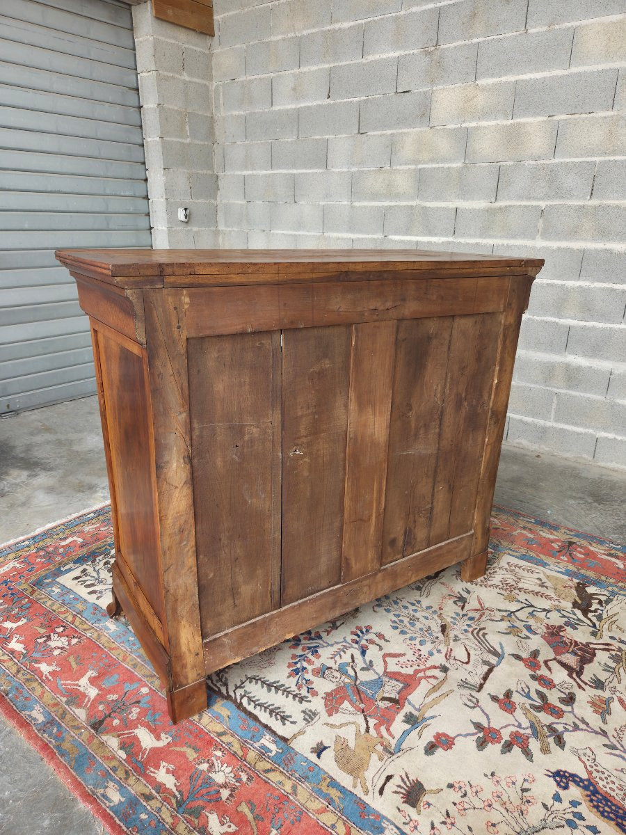 Solid Walnut Low Sideboard, Louis Philippe Style, 19th Century-photo-3