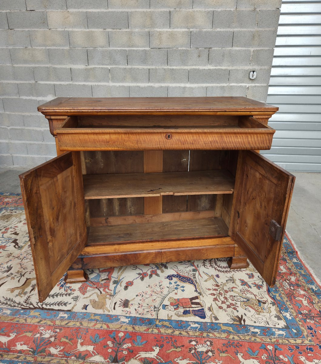 Solid Walnut Low Sideboard, Louis Philippe Style, 19th Century-photo-4