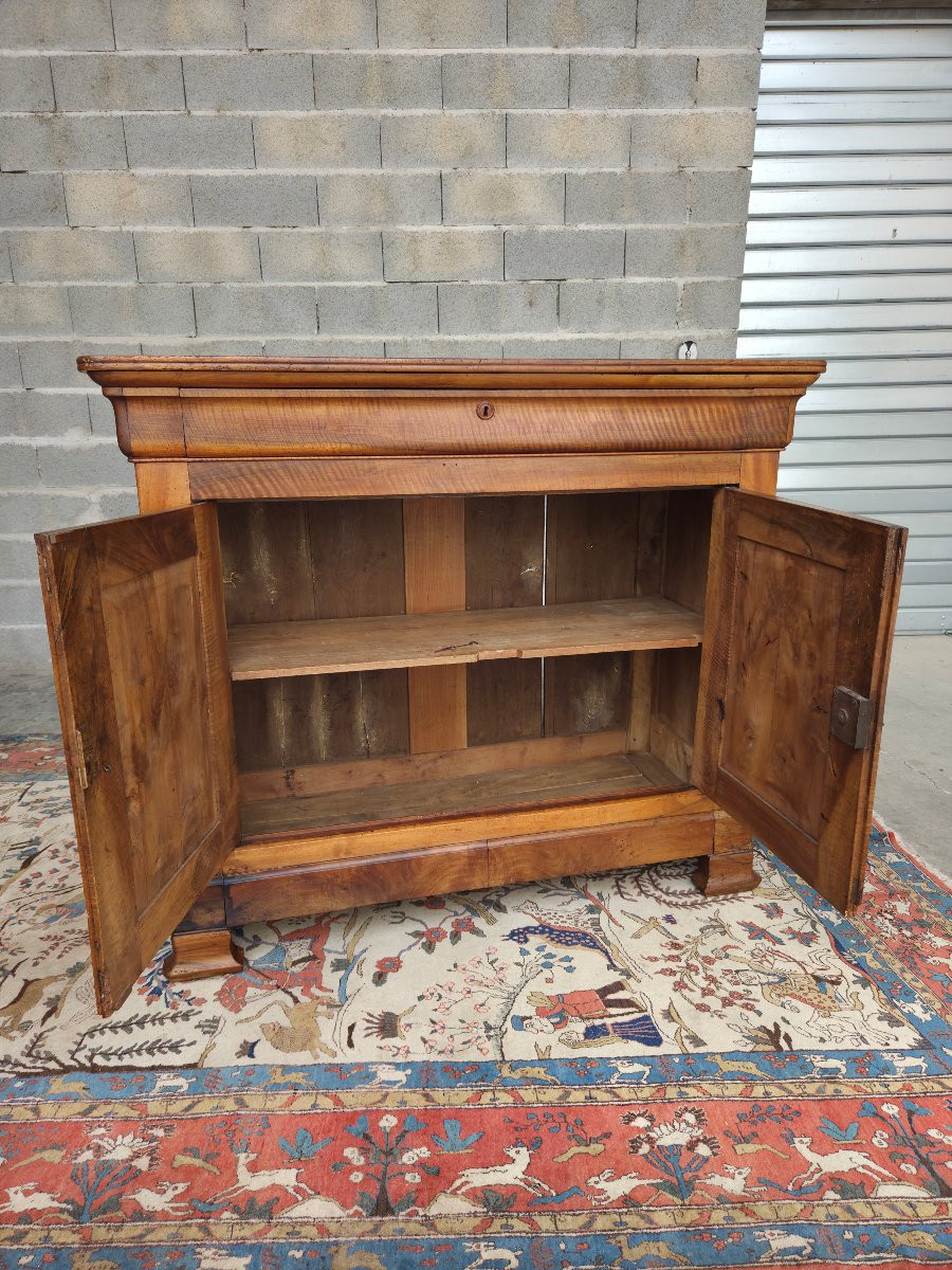 Solid Walnut Low Sideboard, Louis Philippe Style, 19th Century-photo-7