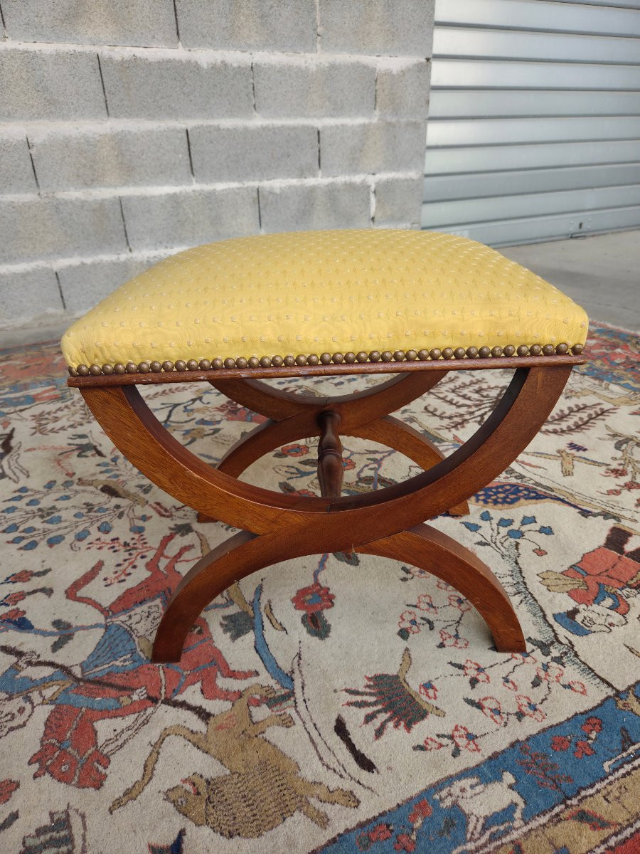 Tabouret curule en acajou,  Empire , d'époque XXe siècle-photo-2