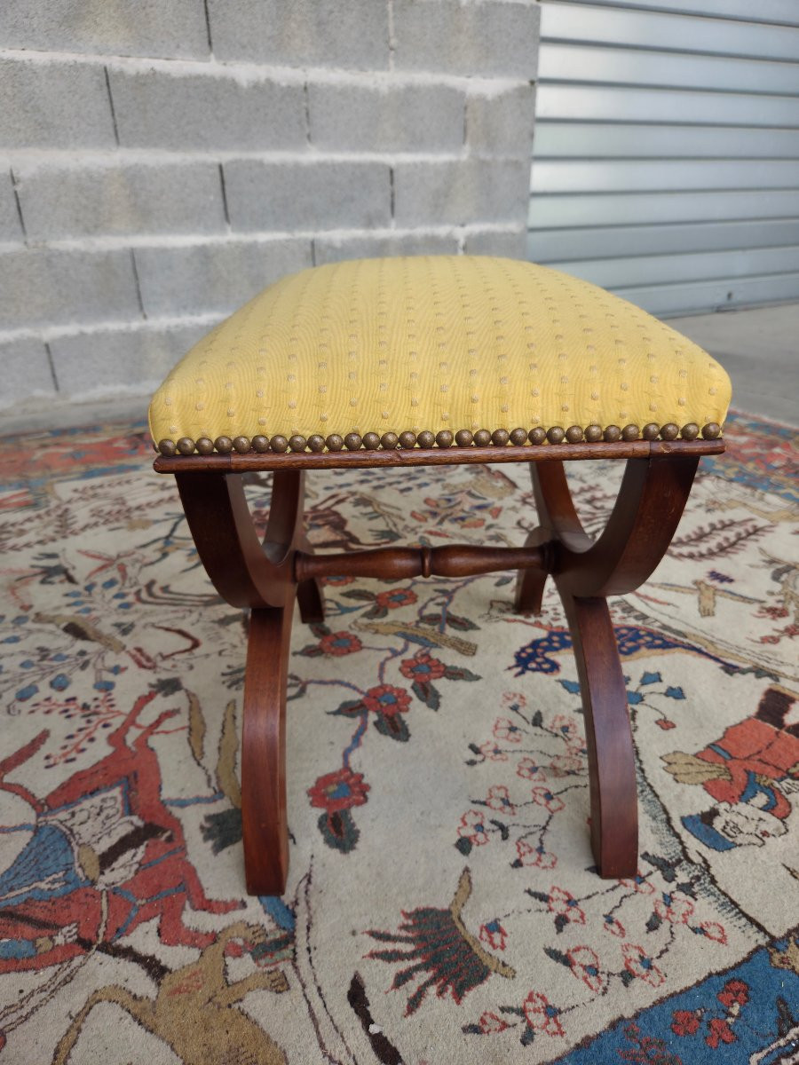 Tabouret curule en acajou,  Empire , d'époque XXe siècle-photo-3