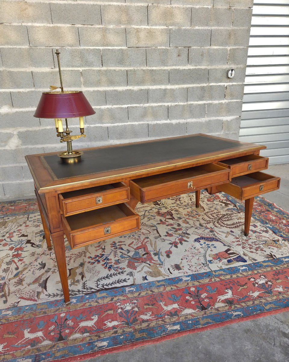 Cherry Wood Middle Flat Desk, Louis XVI - Directoire, 20th Century Period-photo-3