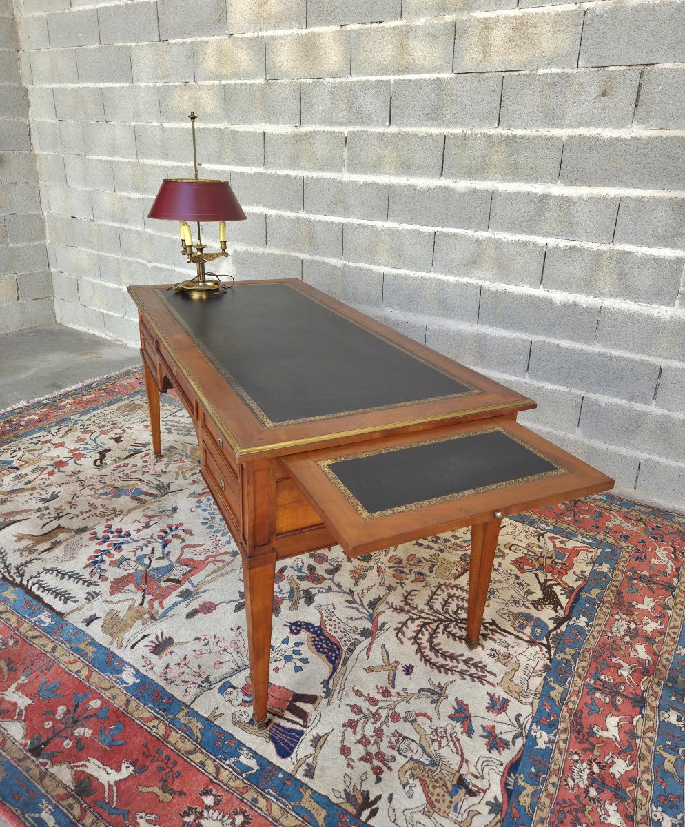 Cherry Wood Middle Flat Desk, Louis XVI - Directoire, 20th Century Period-photo-3