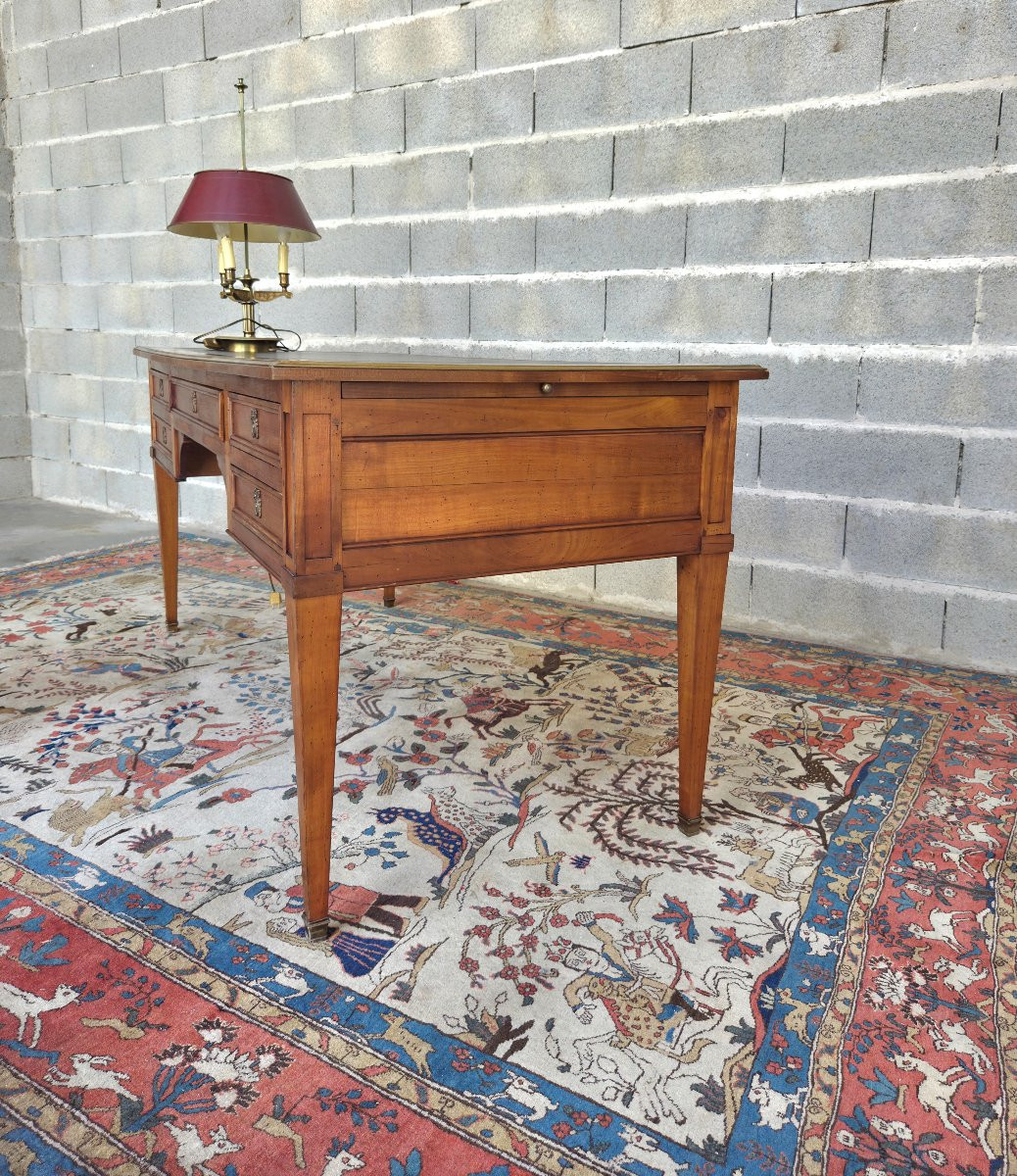 Cherry Wood Middle Flat Desk, Louis XVI - Directoire, 20th Century Period-photo-4
