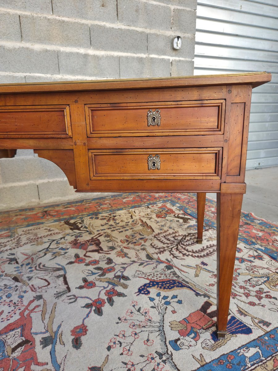 Cherry Wood Middle Flat Desk, Louis XVI - Directoire, 20th Century Period-photo-8
