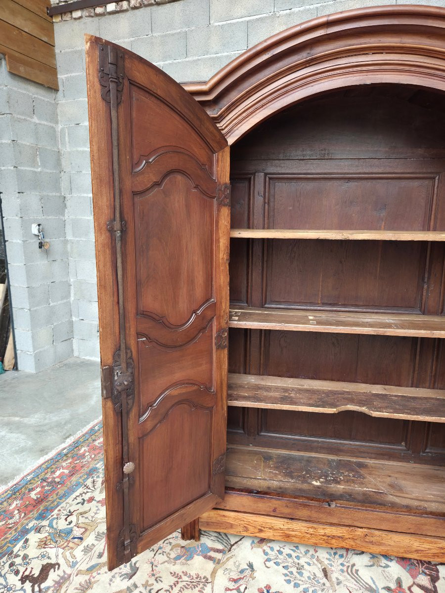  Double Evolution Walnut Armoire, Louis XIV, 18thᵉ Century-photo-2