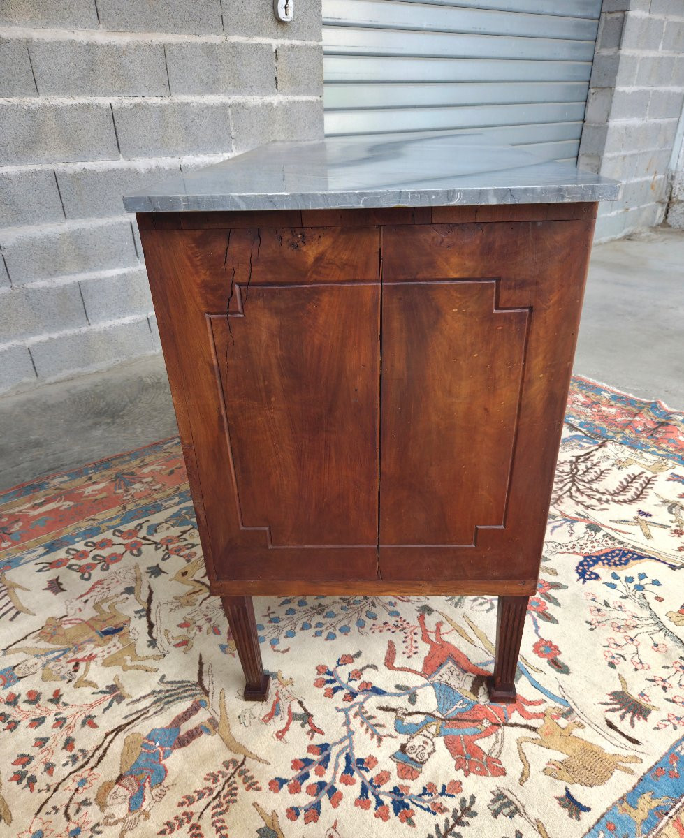 Southern Mahogany Chest Of Drawers, Bleu Turquin Marble, Directoire, XIXᵉ Period.-photo-3